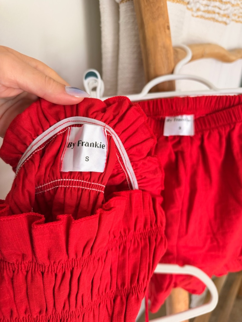 Fortunate One- Strapless Red Ruffle Two-Piece Set - Picture 7 of 8
